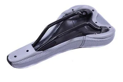 MONGOOSE MOUNTAIN BIKE SADDLE BLACK WITH SILVER GREY SIDES WITH GREY BUMPERS