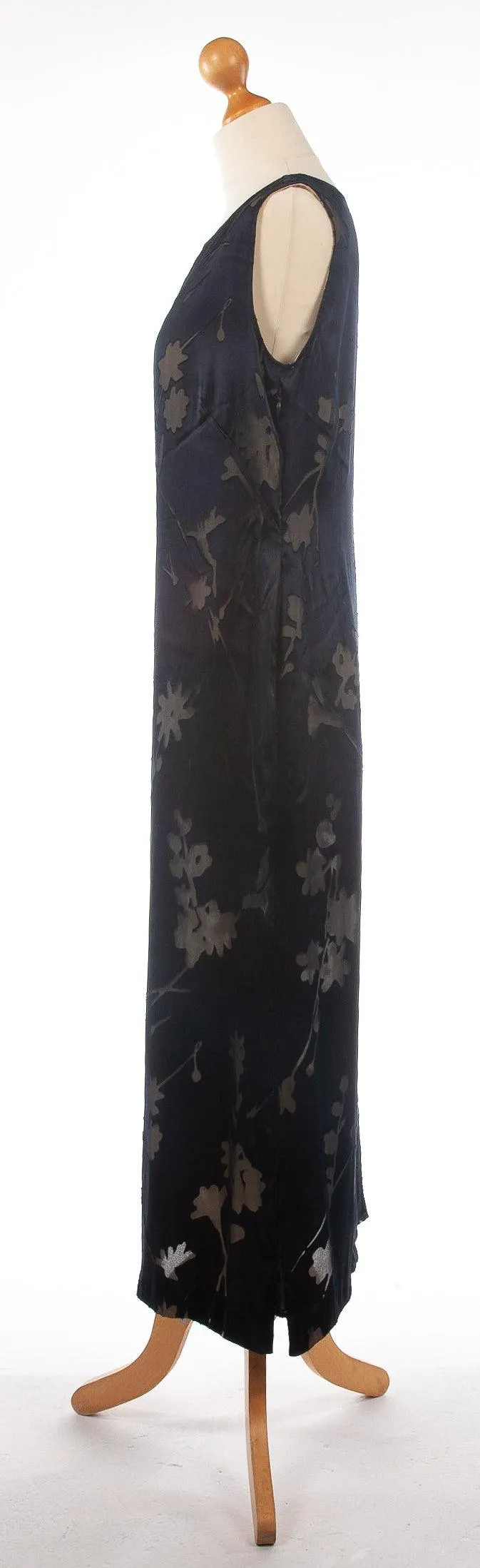 My Time Sleeveless Overlay Dress Dark Blue with Floral Design UK 14