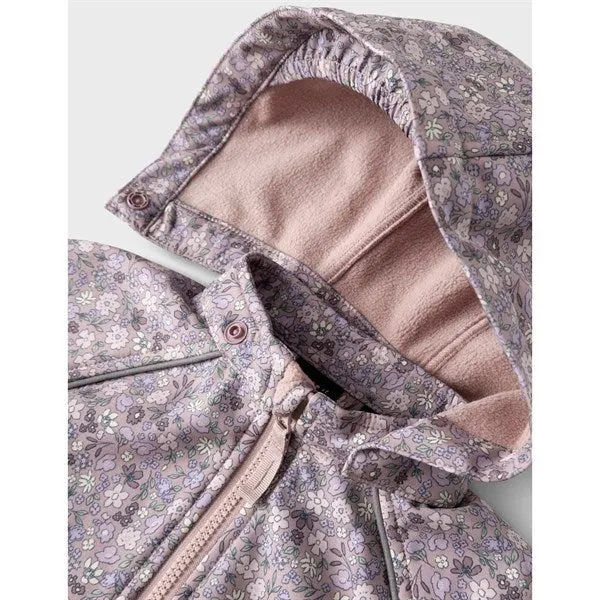 Name it Deauville Mauve Alfa08 Softshell Jacket Small Flower