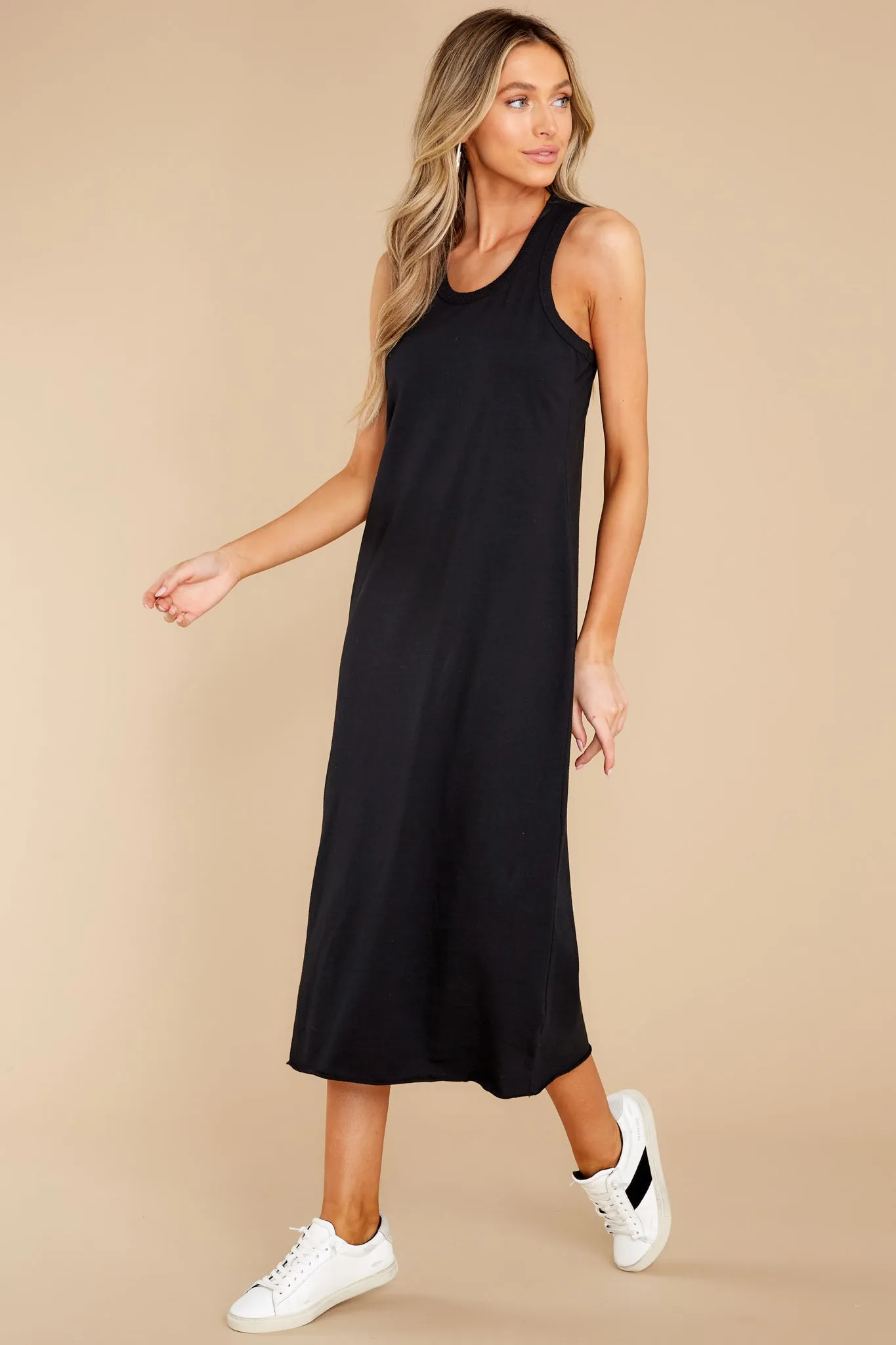 Natural Comfort Black Midi Dress