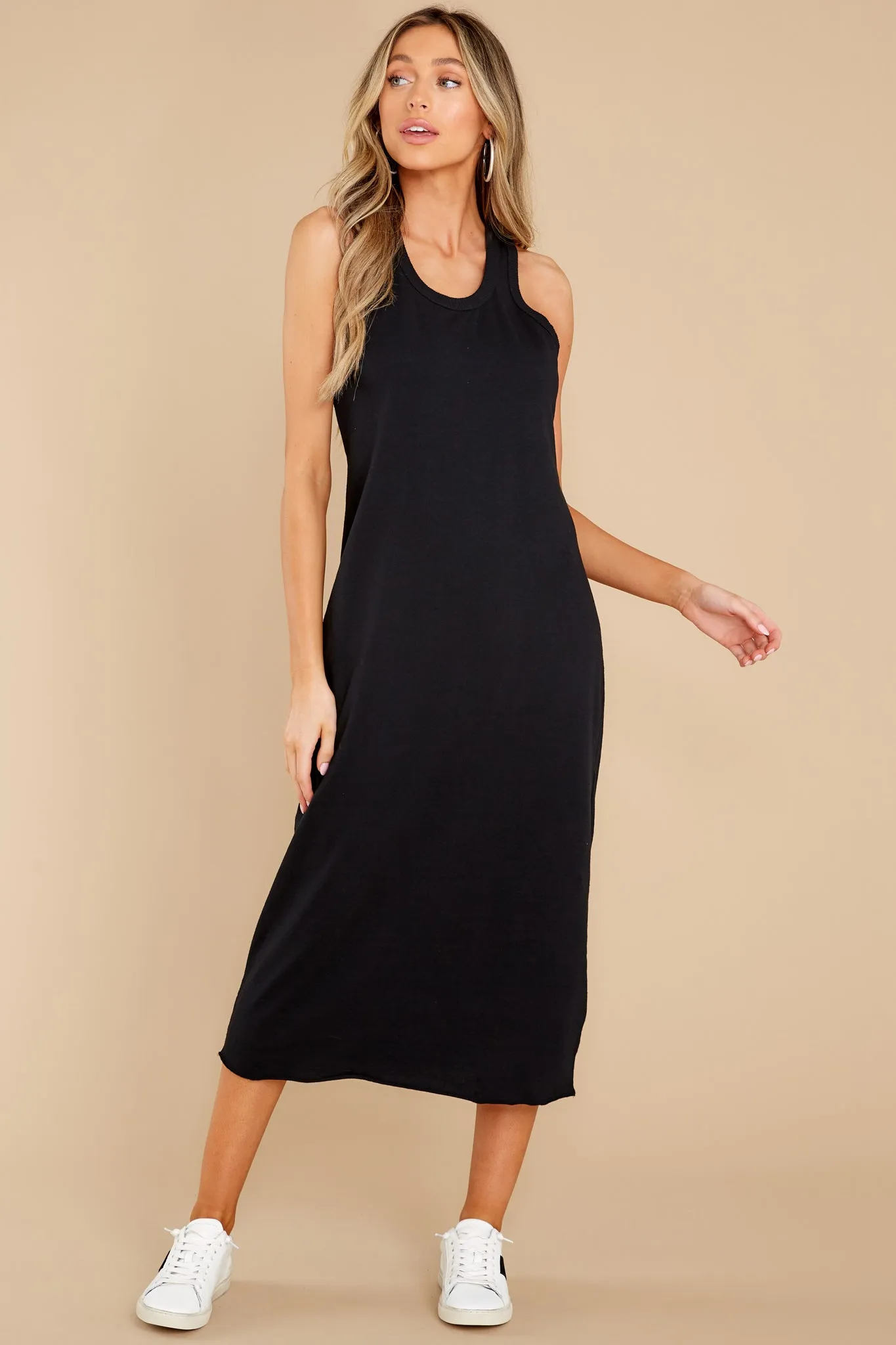 Natural Comfort Black Midi Dress