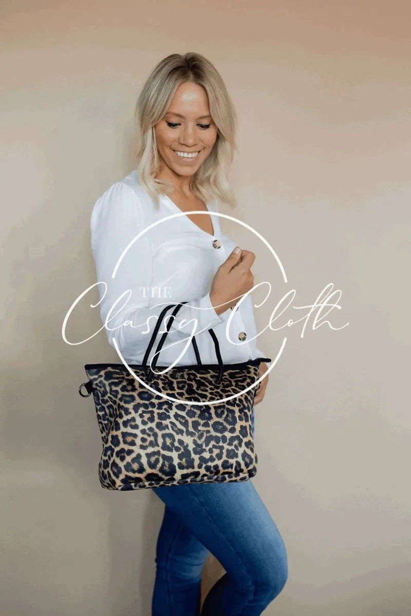 Neoprene Leopard Handbag