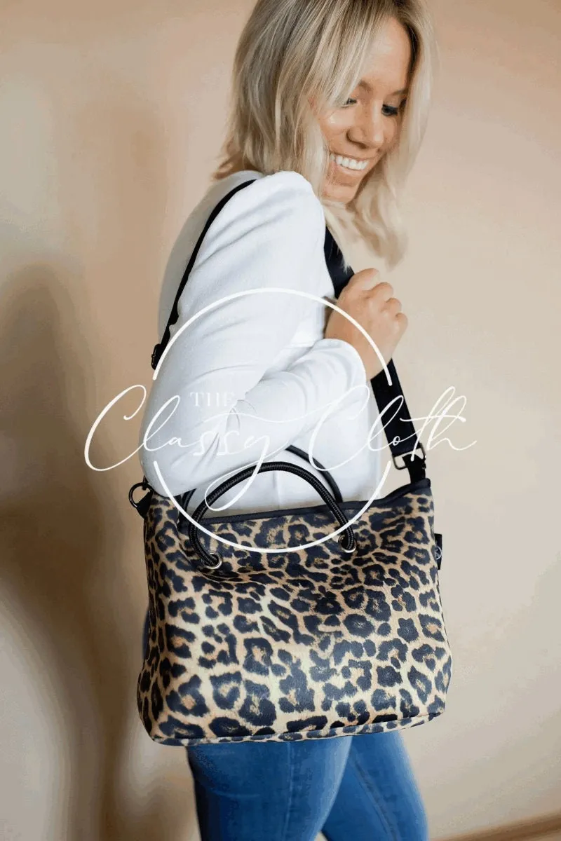 Neoprene Leopard Handbag