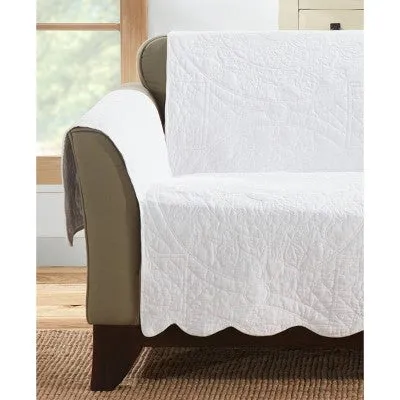 New - Floral Loveseat Furniture Protector White - Sure Fit