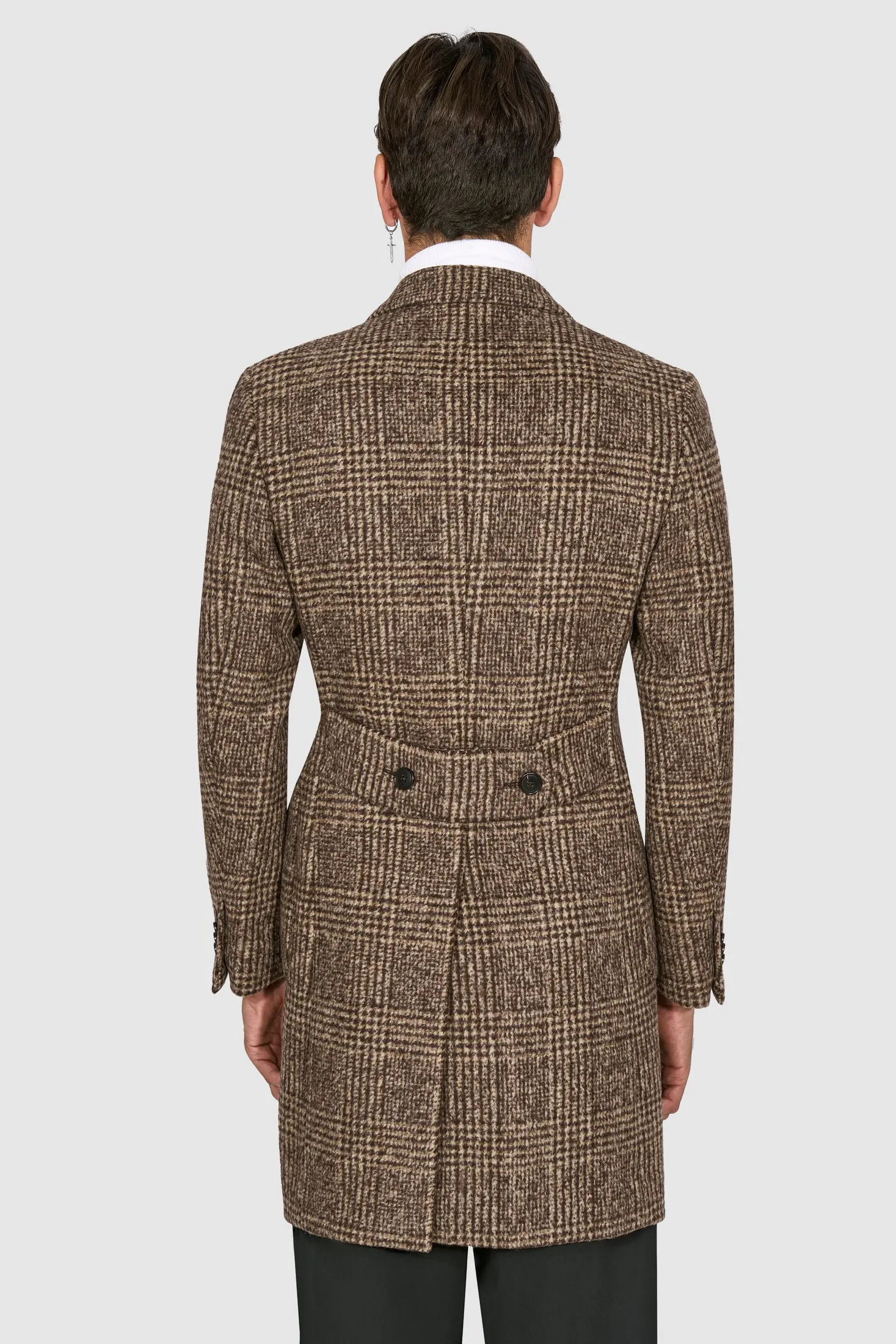 New Suitsupply Lavello Brown Check Wool and Alpaca Ferla Overcoat - Size 36R and 38R