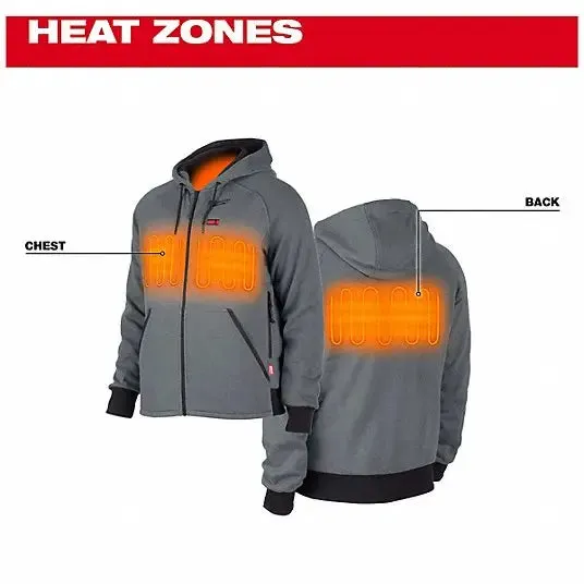 Open Box -  Milwaukee Tool Men's X-Large M12 12-Volt Lithium-Ion Cordless Gray Heated Jacket Hoodie Kit w/ (1) 3.0 Ah Battery