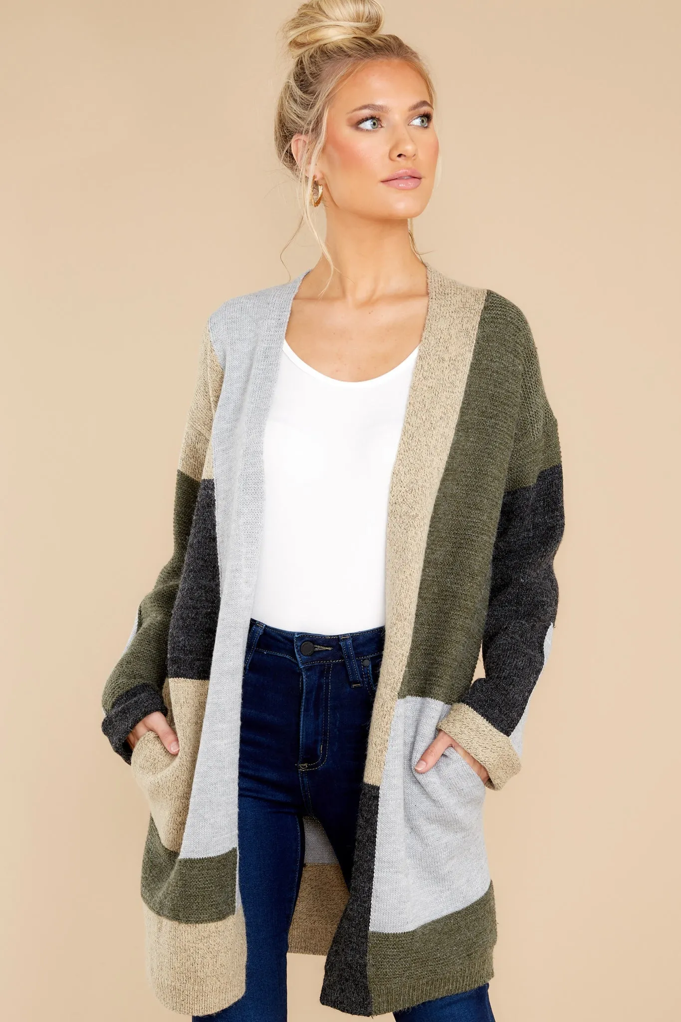 Penthouse Sweet Olive Multi Cardigan