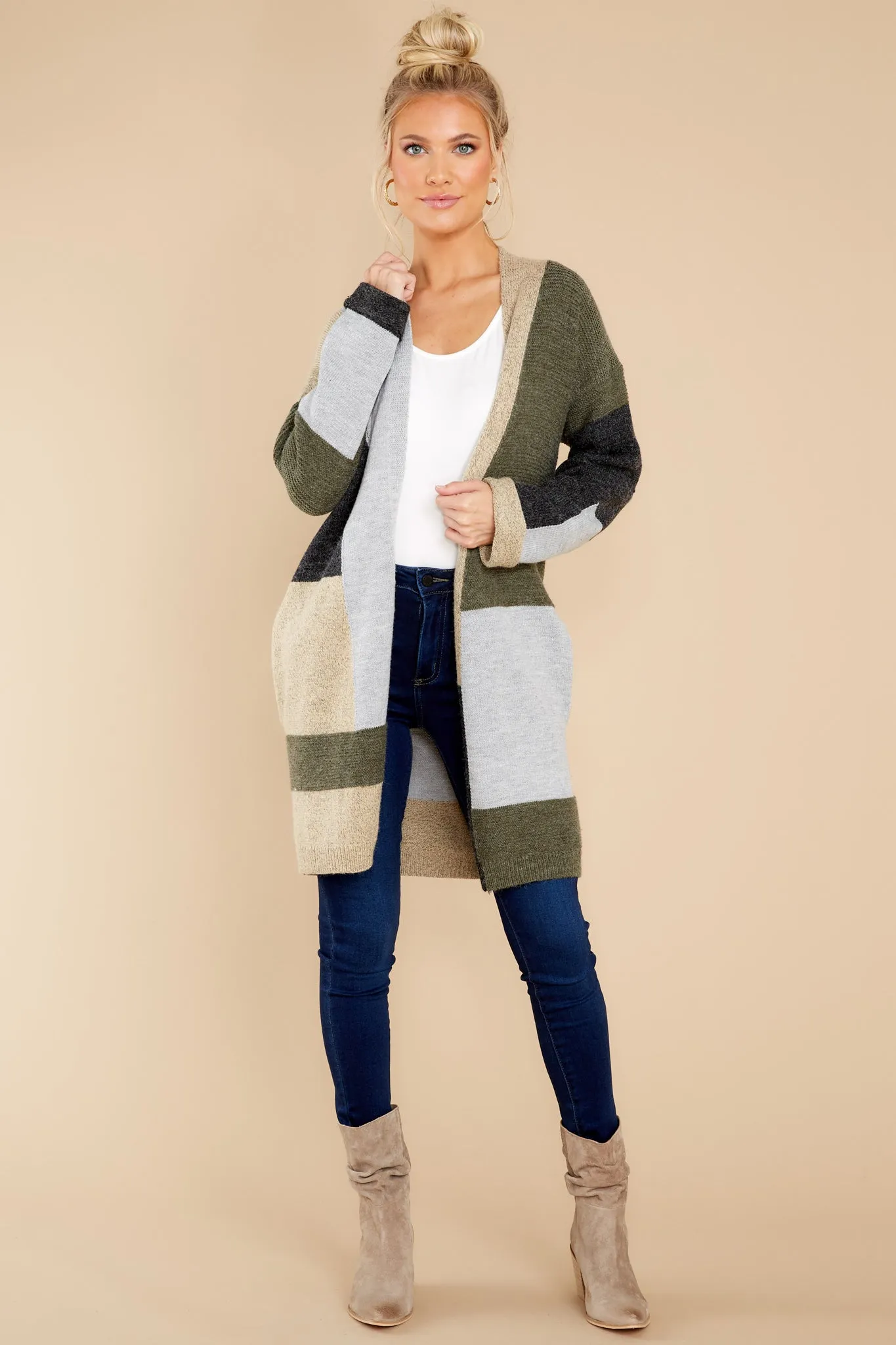 Penthouse Sweet Olive Multi Cardigan