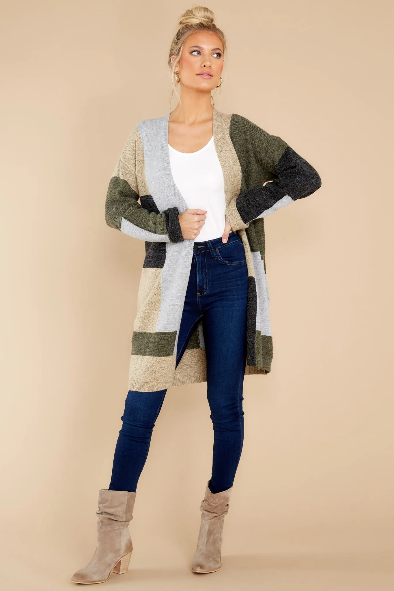 Penthouse Sweet Olive Multi Cardigan