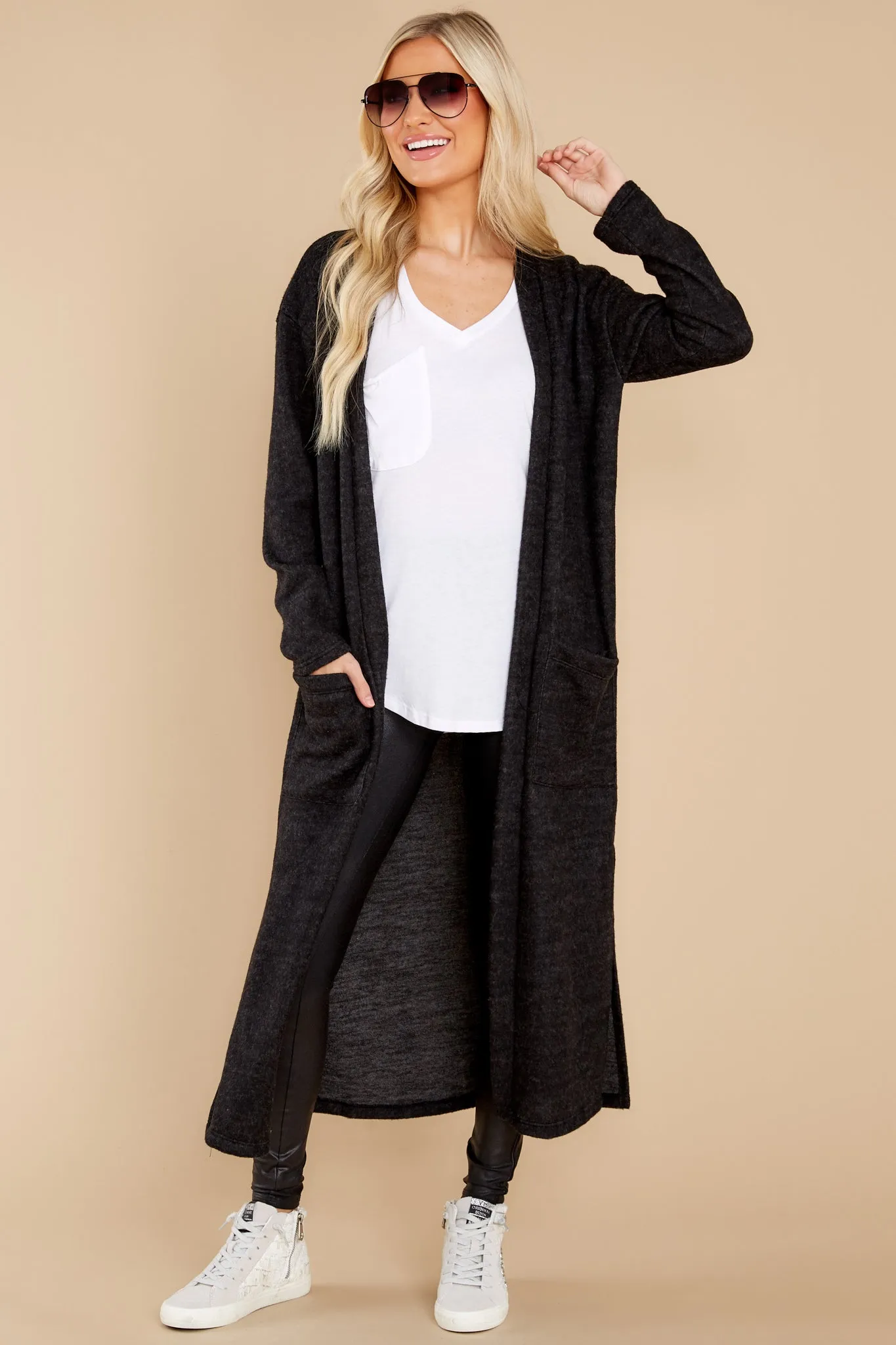 Perfect Companion Charcoal Grey Cardigan