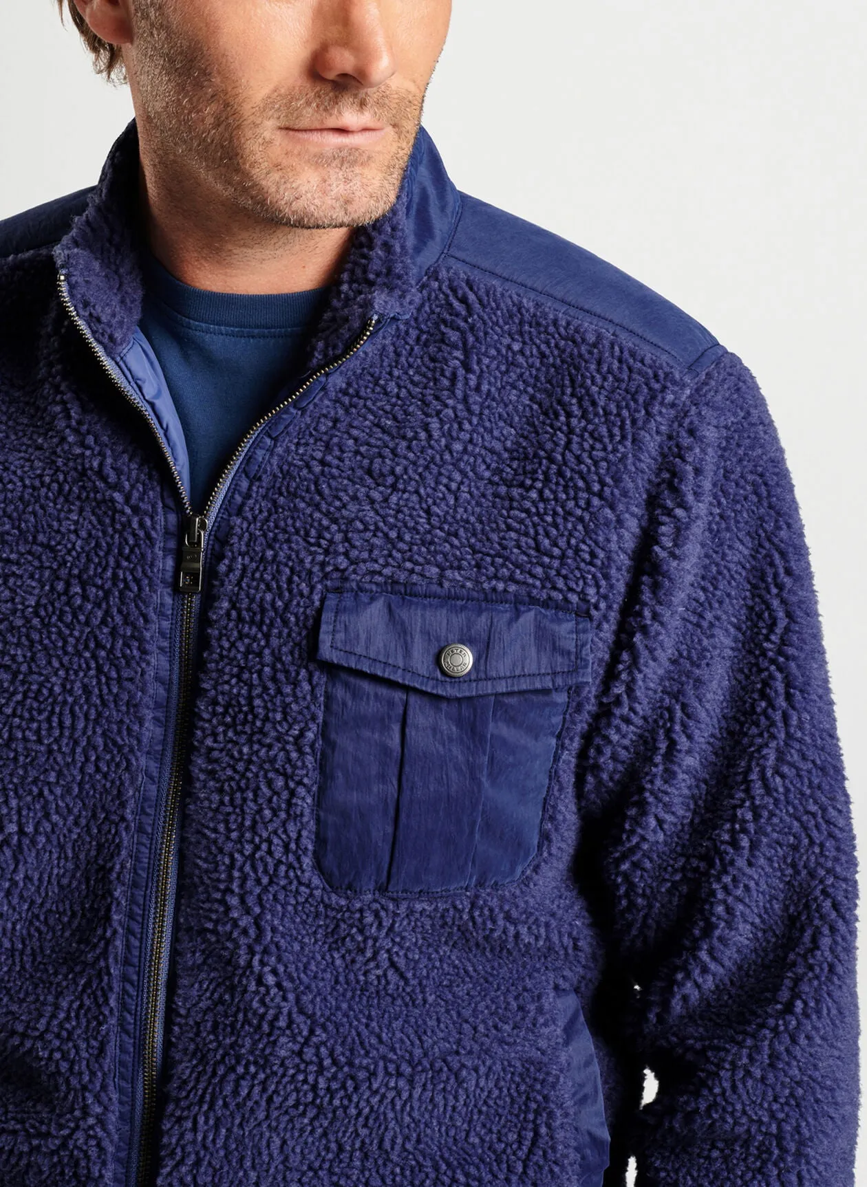 Peter Millar Autumn Pile Fleece Jacket In Star Dust