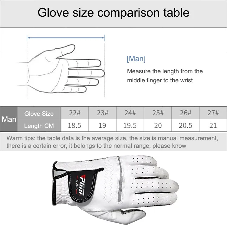 PGM Golf Sheepskin Anti-Slip Single Gloves for Men(Size: 25-Right Hand)