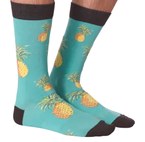 Pineapples (Turquoise) Men's Crew Socks