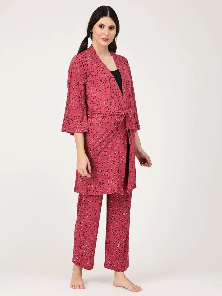 Pink Panther Maternity Robe & Pajama Set