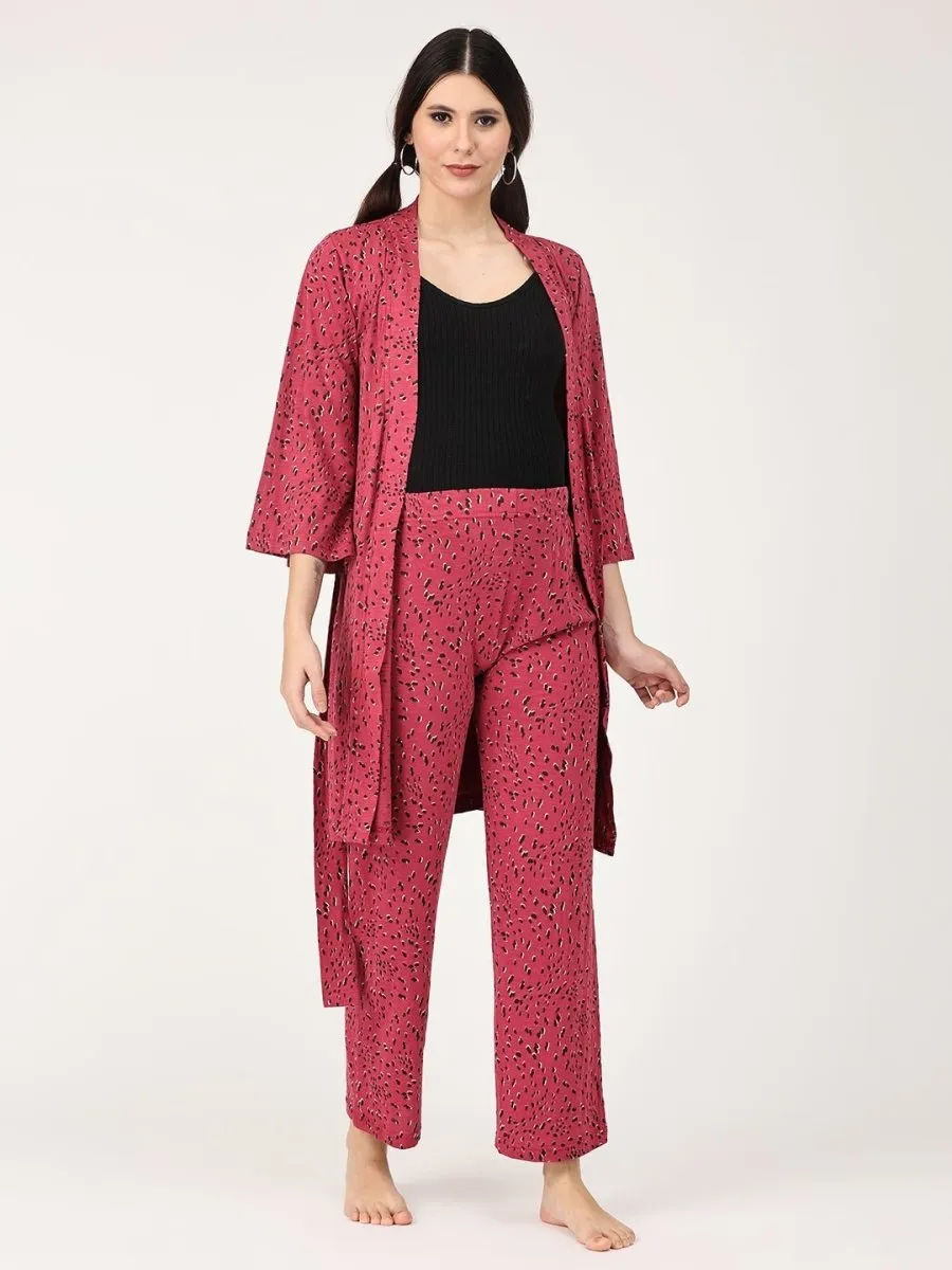 Pink Panther Maternity Robe & Pajama Set