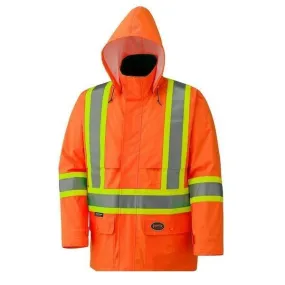 Pioneer 5594 Hi-Viz 150D Lightweight Waterproof Safety Jacket With Detachable Hood - Orange