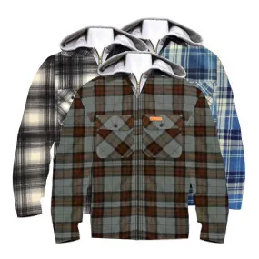 Plaid Fleece Hooded Jacket - Mens