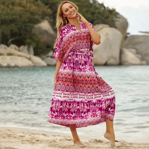 Plus Size Casual Women Summer Dress 5XL 2023 Large Size Boho Beach Dresses Party Dresses