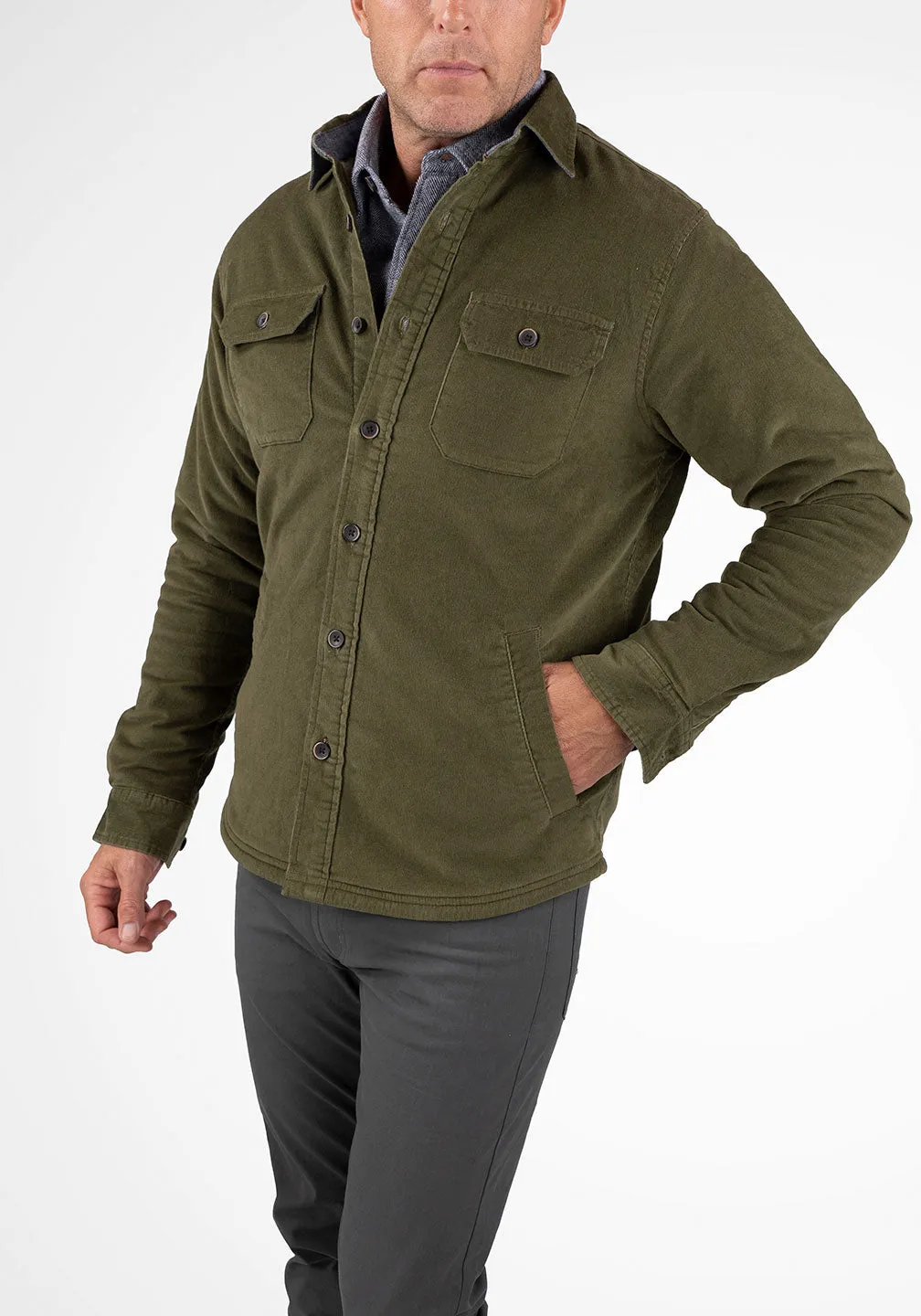 Puretec Cool® Sherpa Lined Cord Shirt Jacket