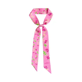 "Beach Blossom" Silk Skinny Scarf - Pink