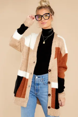 Read Your Mind Camel Colorblock Cardigan