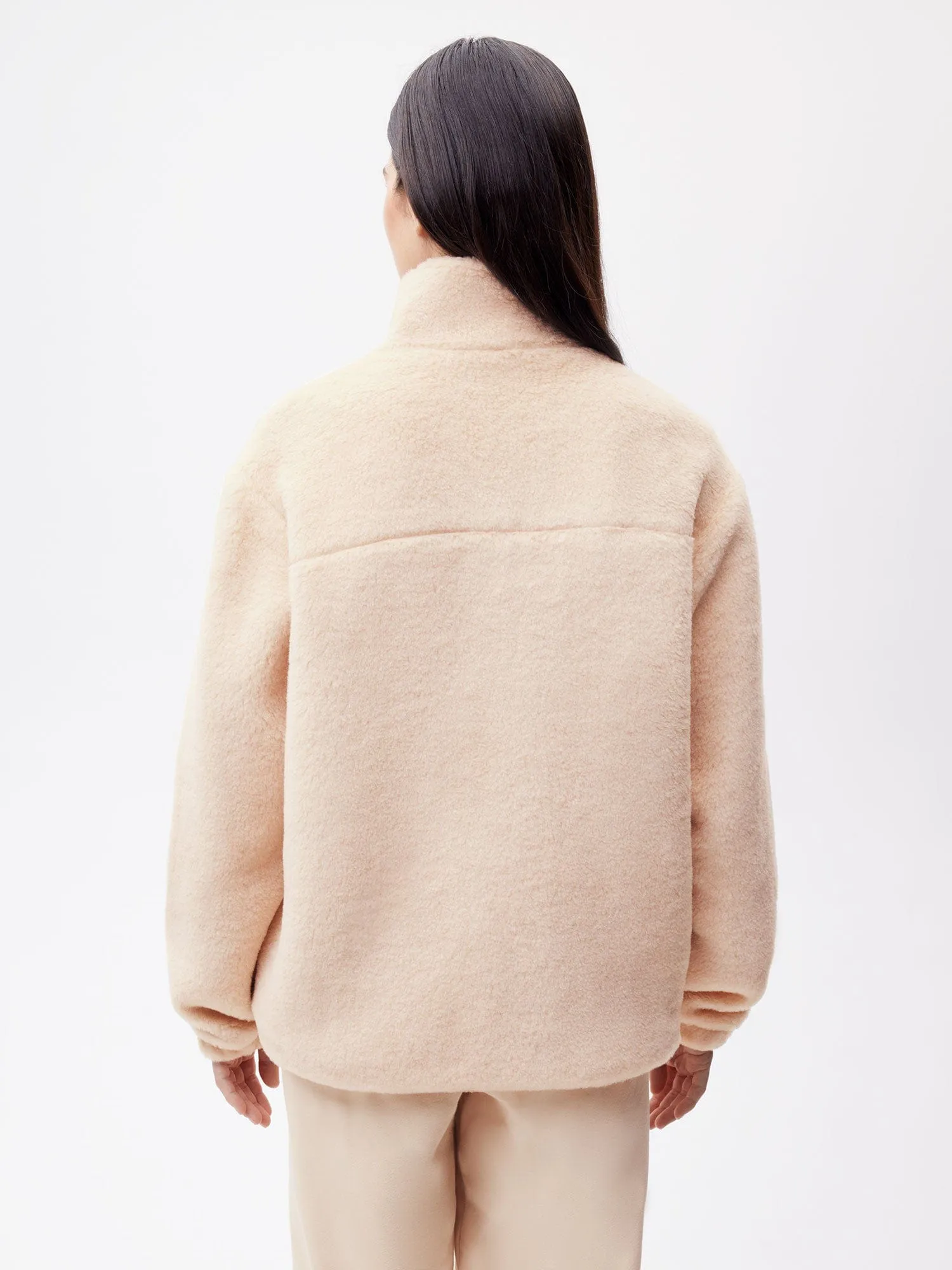 Recycled Wool Fleece Jacket—sand