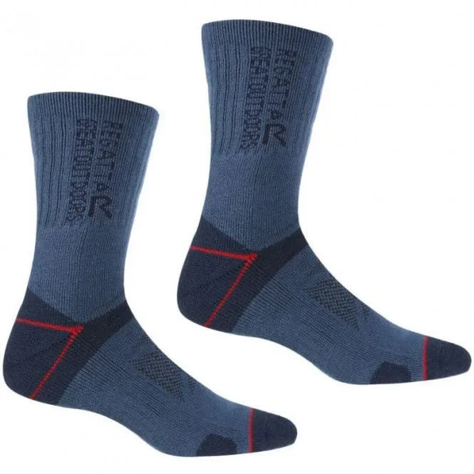 Regatta Mens Blister Protect II Anti Bacterial Walking Socks RMH043 (2 PACK)