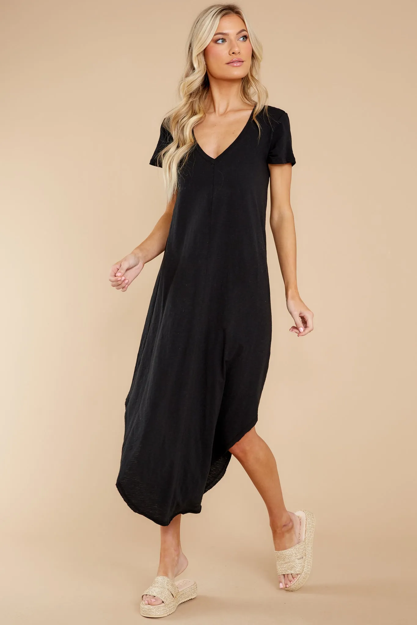 Reverie Black Short Sleeve Dress