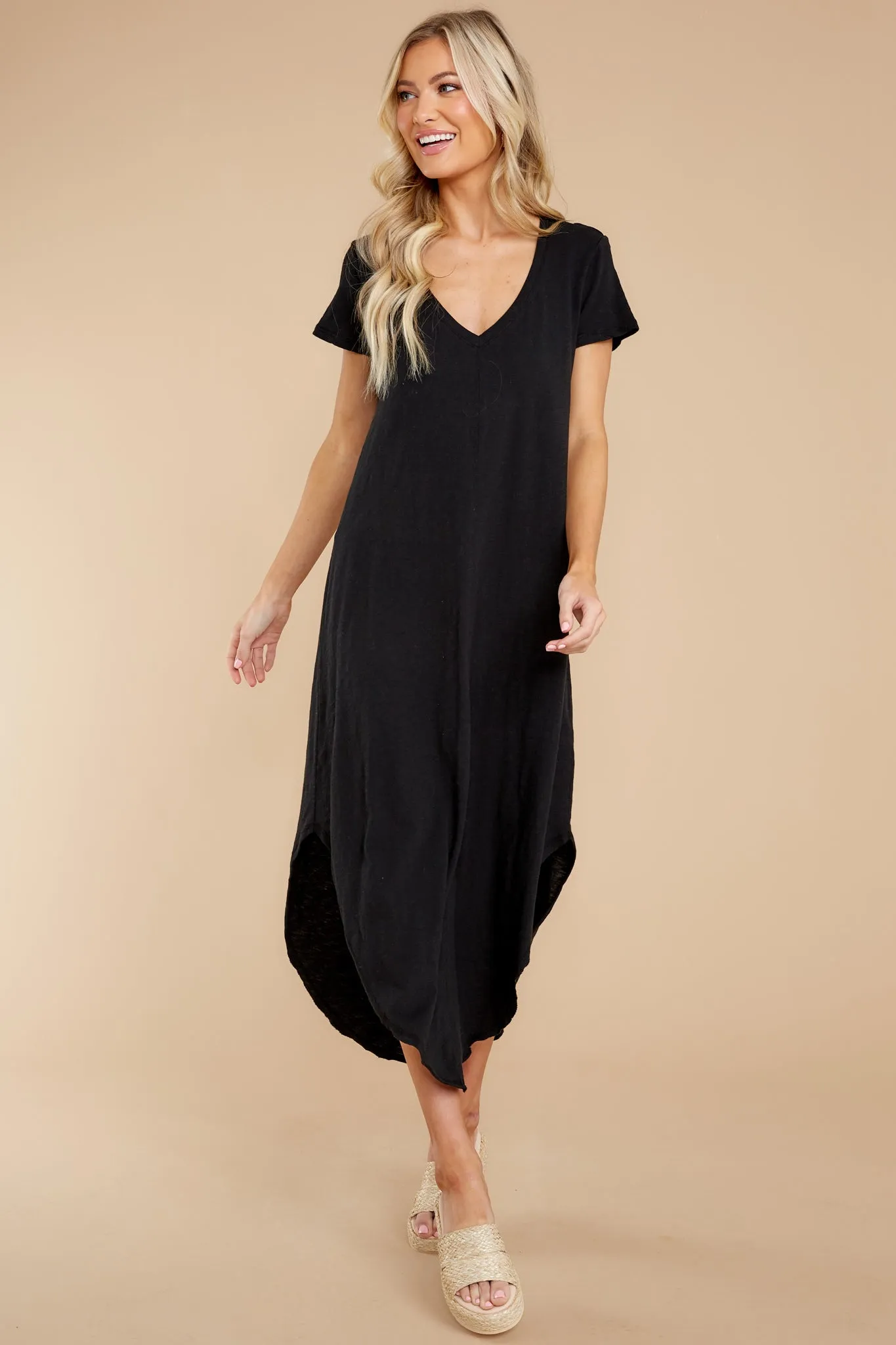 Reverie Black Short Sleeve Dress