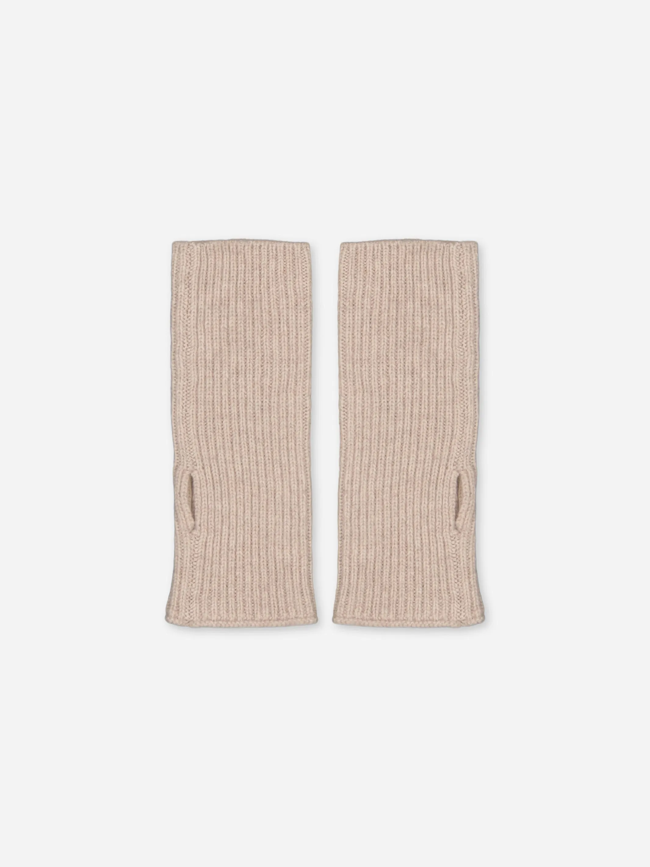 RIBBED HAND WARMERS BEIGE