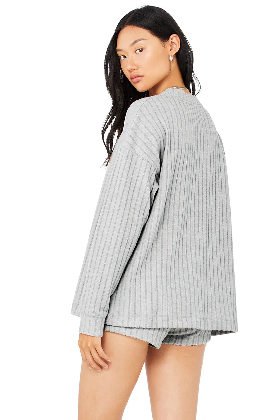 Ribbed Take Comfort Cardigan - Athletic Heather Grey