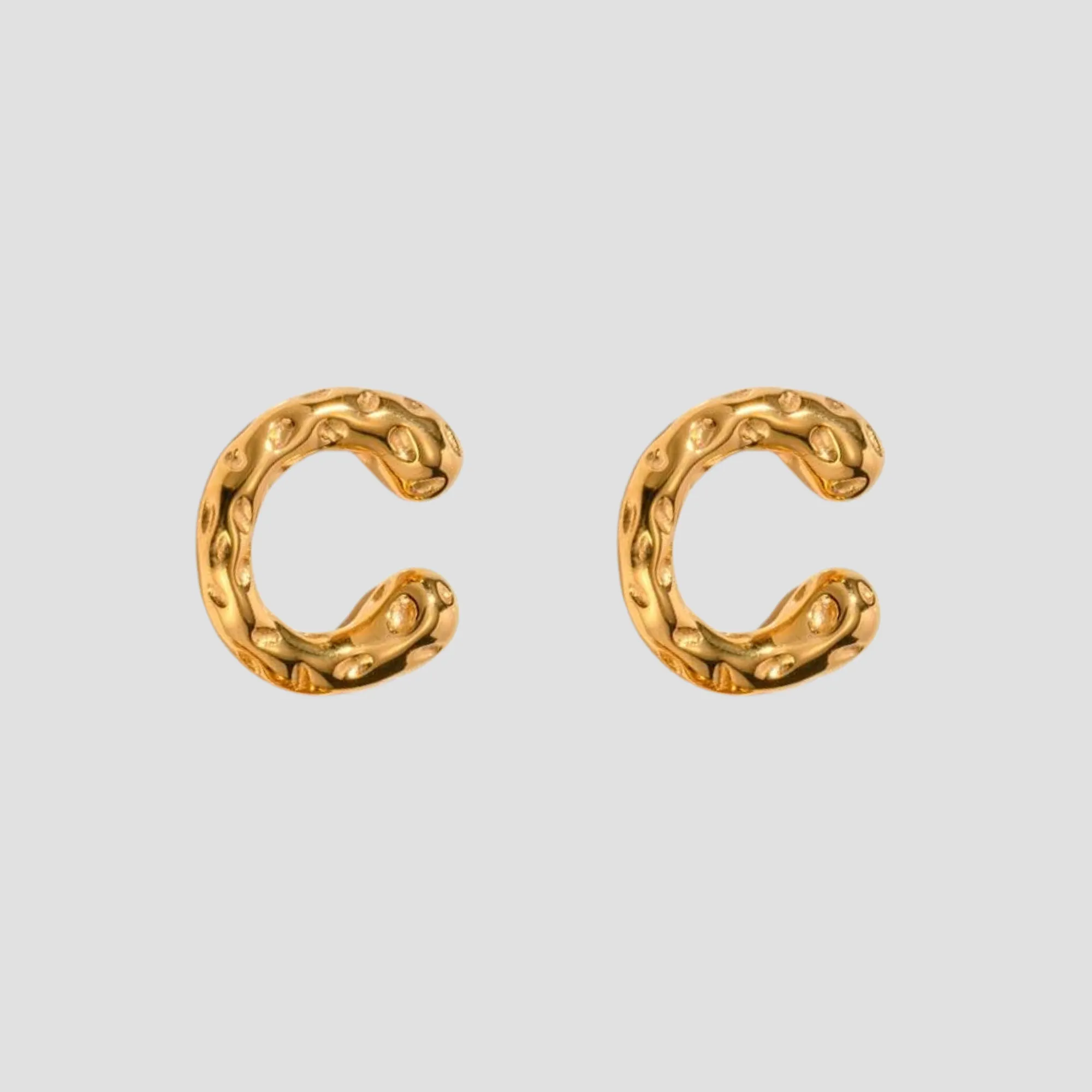 Rugged 18k Gold Ear Cuff Set