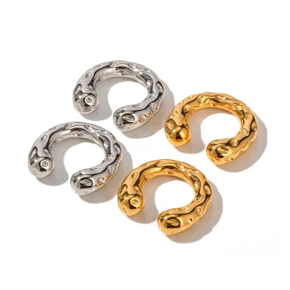 Rugged 18k Gold Ear Cuff Set