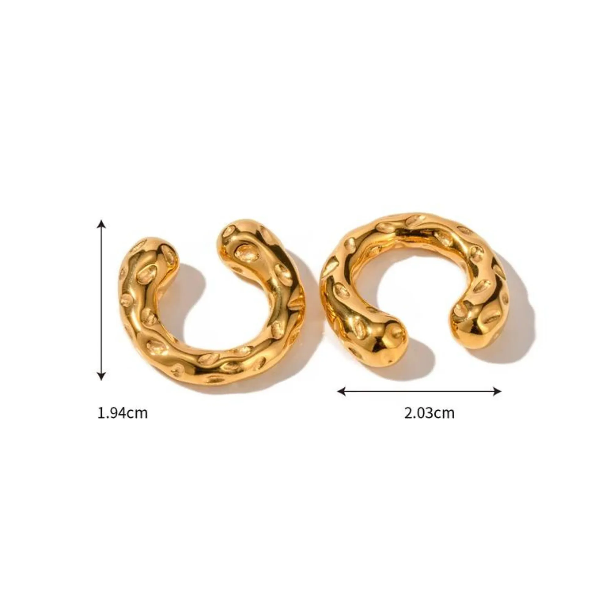 Rugged 18k Gold Ear Cuff Set