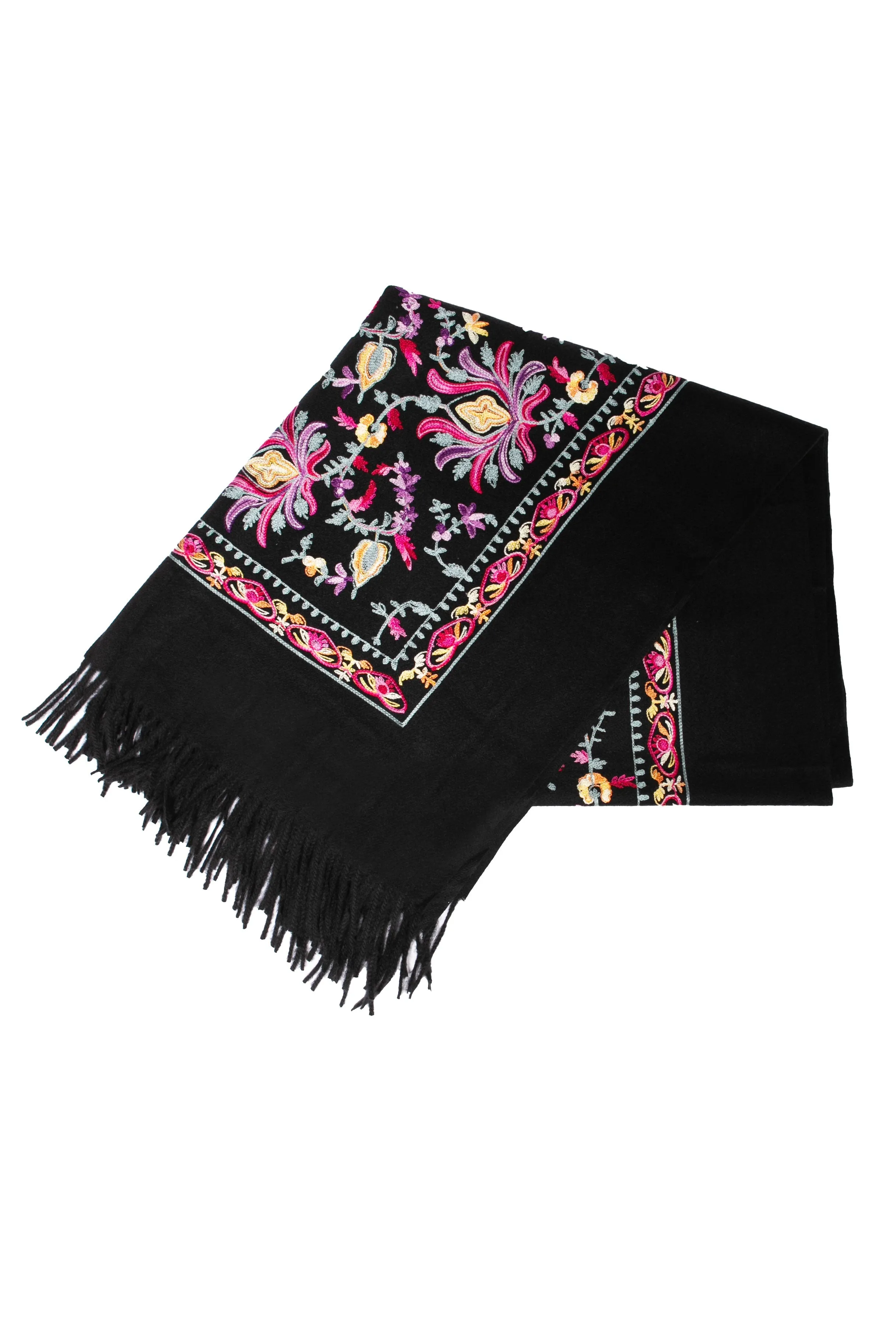 Sakkas Ginata Women's Large Casual Super Soft Embroidery Scarf Shawl Wrap Stole