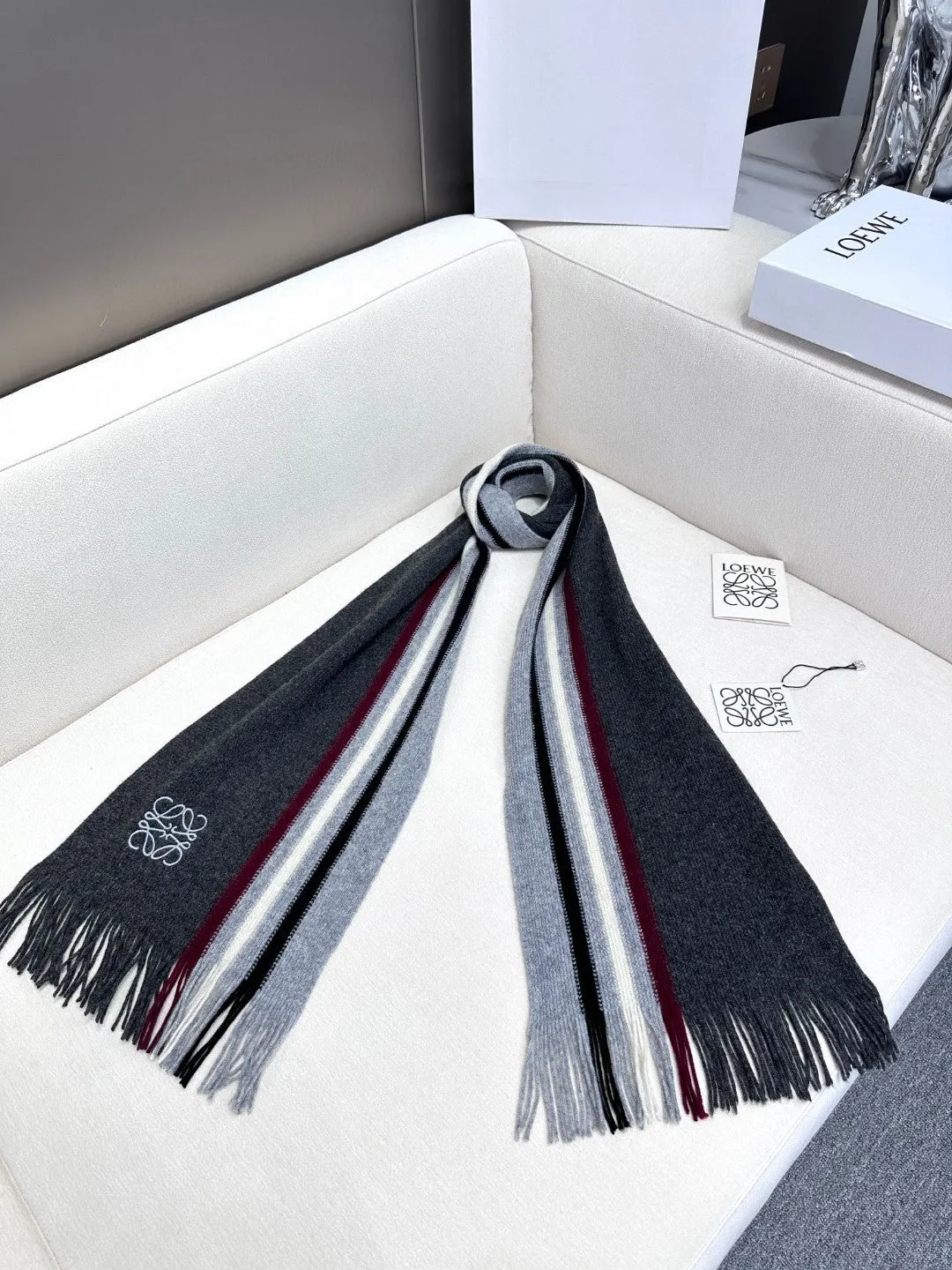 SCARF 180 CM IN DARK GRAY CASHMERE 410156