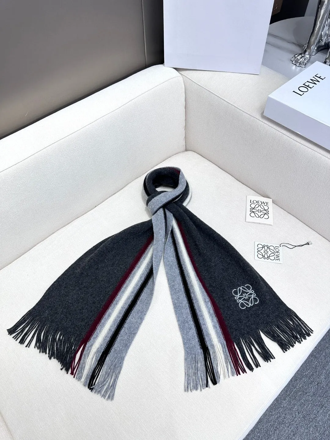 SCARF 180 CM IN DARK GRAY CASHMERE 410156