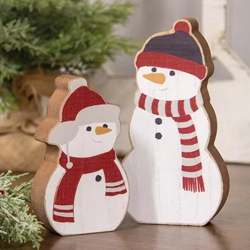 Set of 2 Chunky Snowmen Sitters