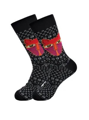 Sick Socks - Hip Cat (Black) - Trippy Dress Casual Socks