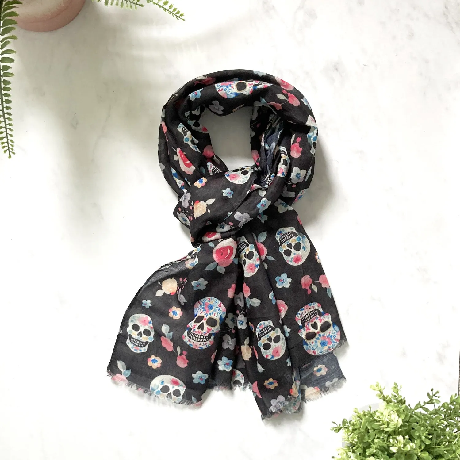 Skull Print Scarf