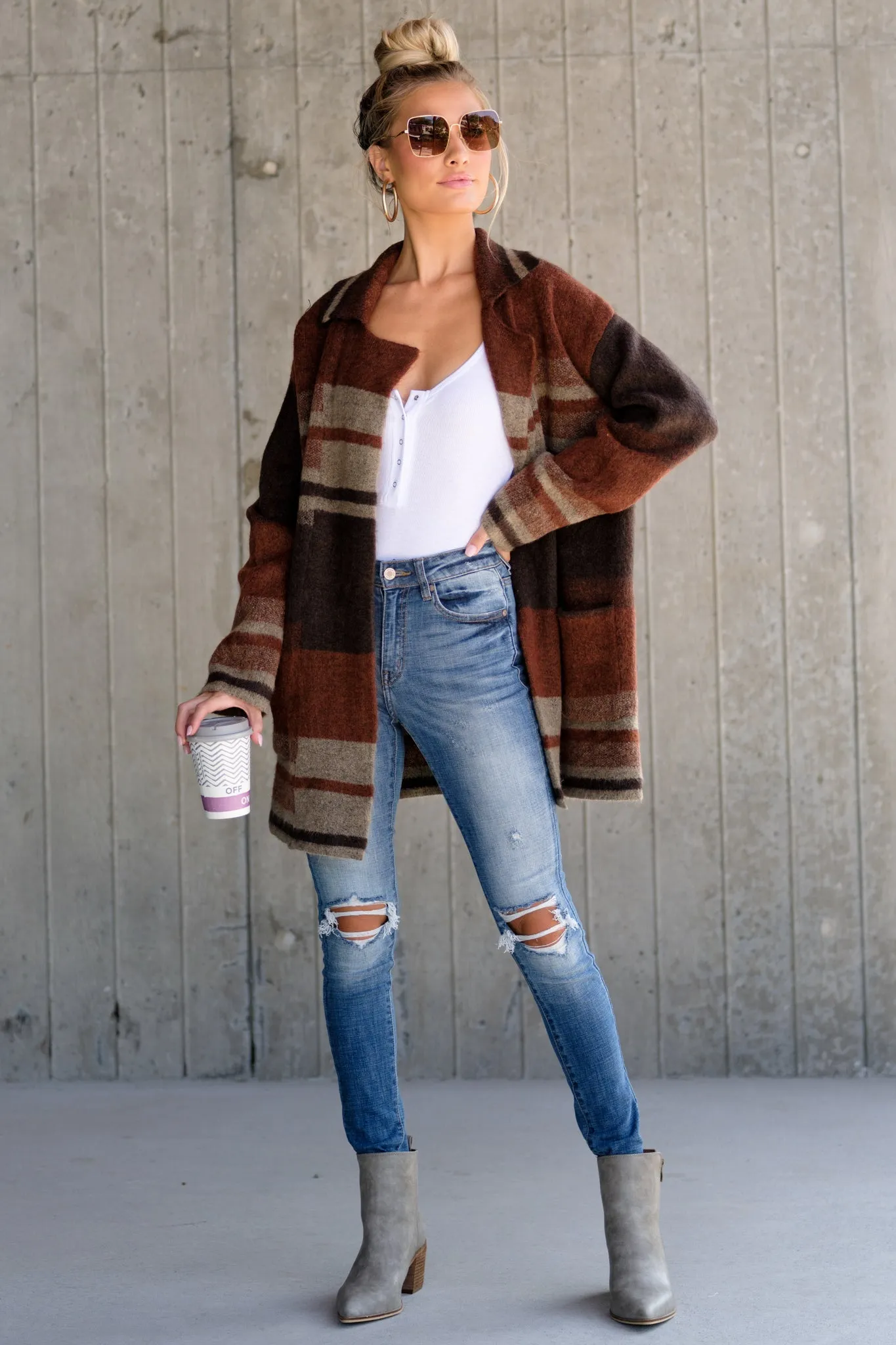 Sparrow Amber Brown Cardigan