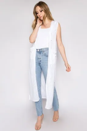 Spring and Summer Beach Sleeveless Long Mid Length Cardigans