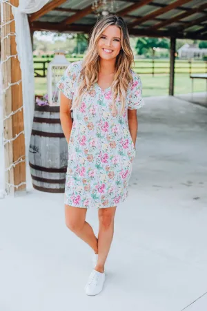 Spring Fever Floral T-shirt Dress