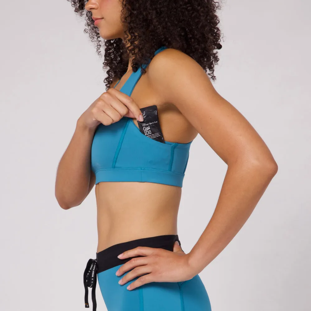 Stamina™ Scoop Neck Run Bra - Tide Pool