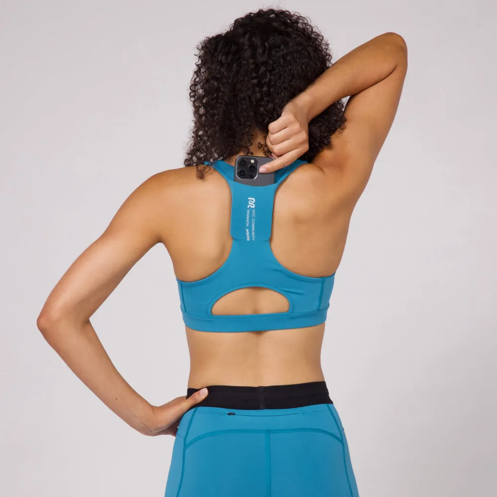 Stamina™ Scoop Neck Run Bra - Tide Pool