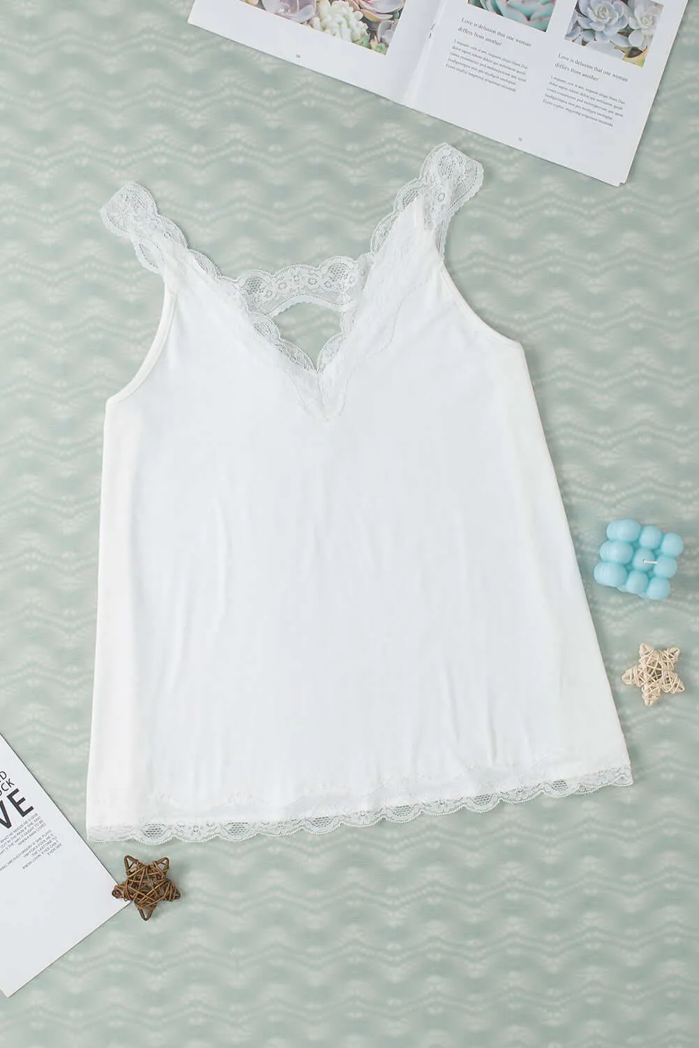 STRAIGHT LACED CAMI TOO (white)