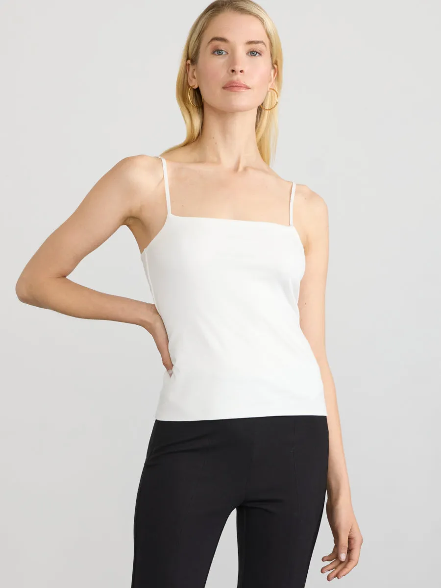 STRETCH PIMA SQUARE NECK TANK