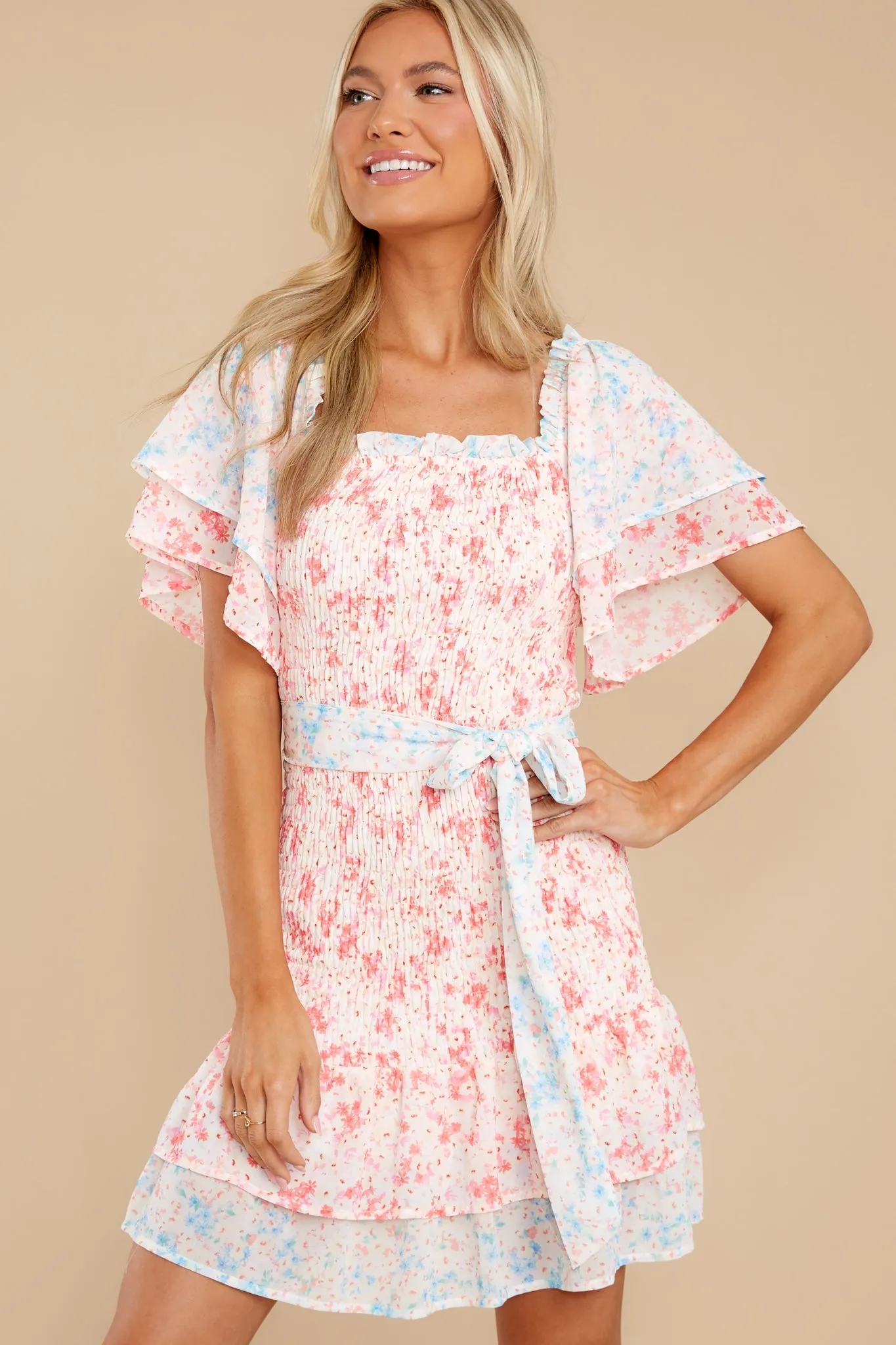 Sugar Rush Pink Multi Floral Print Dress