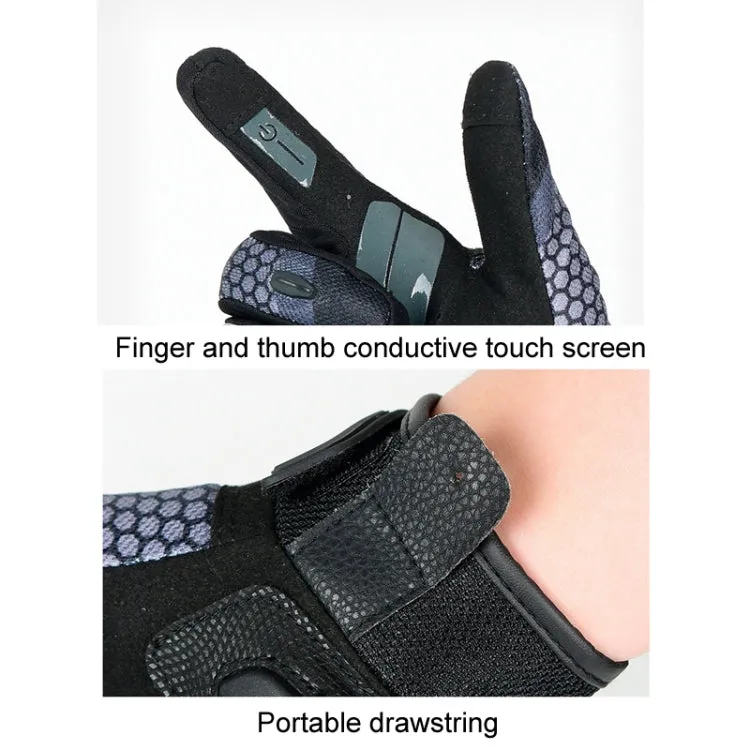 SULAITE Motorcycle Anti-fall Touch Screen Breathable Mesh Cycling Gloves, Size: L(Black)