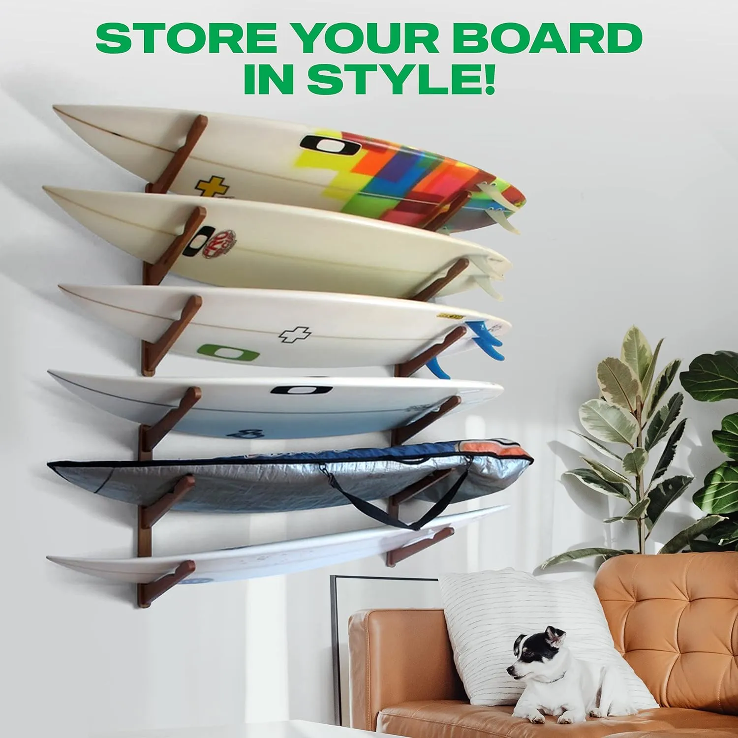 Surfboard Wall Rack - Wooden Double / Triple